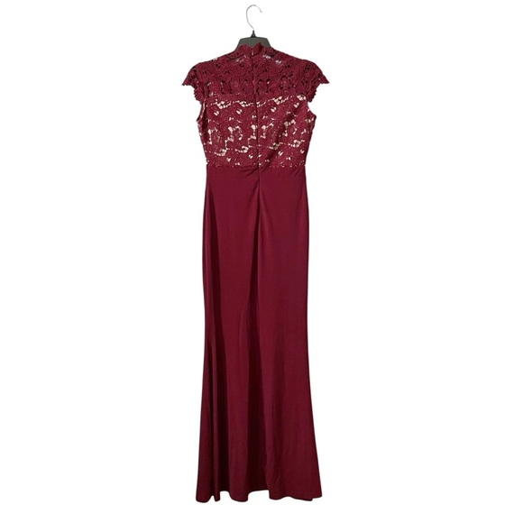 Rephyllis Bridesmaid/Prom Long Dress Women's Size S Wine Formal Lace Layered NWT - Picture 4 of 6